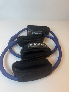 Barry's Resistance Band with Padded Ankle Straps Blue